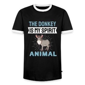 Landwirtschaft Tier Lustige Geschenkidee Esel - Männer Kontrast-T-Shirt - Schwarz/Weiß - Vorne - AI Model Female 172 light (172cm) & AI Model Male 178 light (178cm)