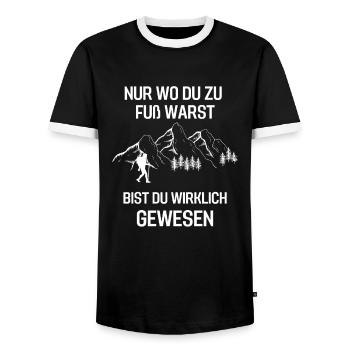 Lustiges Geschenk Wandern Natur Wanderer - Männer Kontrast-T-Shirt - Schwarz/Weiß - Vorne - AI Model Female 172 light (172cm) & AI Model Male 178 light (178cm)