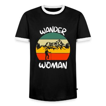 Naturliebhaber Frauen Geschenk Retro Natur Wandern - Männer Kontrast-T-Shirt - Schwarz/Weiß - Vorne - AI Model Female 172 light (172cm) & AI Model Male 178 light (178cm)