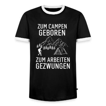 Wohnmobil Camper Lustiges Geschenk Camping - Männer Kontrast-T-Shirt - Schwarz/Weiß - Vorne - AI Model Female 172 light (172cm) & AI Model Male 178 light (178cm)