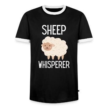 Moutons Whisperer Farm Animal Gift Moutons - T-shirt contrasté Homme - noir/blanc - Devant - AI Model Female 172 light (172cm) & AI Model Male 178 light (178cm)