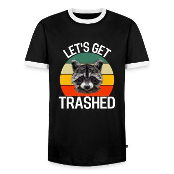 Raton laveur de raton laveur de panda de poubelle de cadeau drôle d'animal de forêt - T-shirt contrasté Homme - noir/blanc - Devant - AI Model Female 172 light (172cm) & AI Model Male 178 light (178cm)