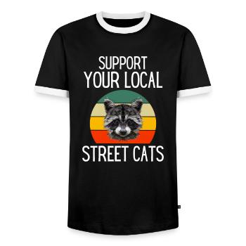 Wald Tier Lustiges Geschenk Trash Panda Waschbär - Männer Kontrast-T-Shirt - Schwarz/Weiß - Vorne - AI Model Female 172 light (172cm) & AI Model Male 178 light (178cm)