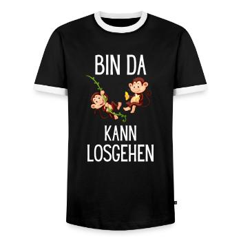 Zoo Tier Lustiges Geschenk Affenliebhaber Affe - Männer Kontrast-T-Shirt - Schwarz/Weiß - Vorne - AI Model Female 172 light (172cm) & AI Model Male 178 light (178cm)