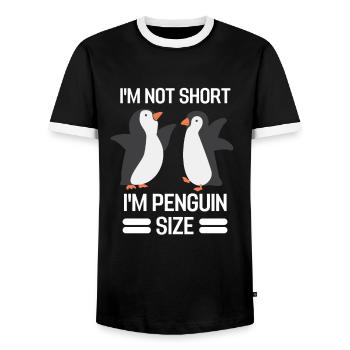 Zoo de l’Antarctique Animal Drôle de cadeau Pingouin - T-shirt contrasté Homme - noir/blanc - Devant - AI Model Female 172 light (172cm) & AI Model Male 178 light (178cm)
