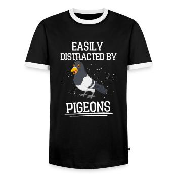 Pigeonnier pigeonnier pigeon pigeon pigeon cadeau - T-shirt contrasté Homme - noir/blanc - Devant - AI Model Female 172 light (172cm) & AI Model Male 178 light (178cm)