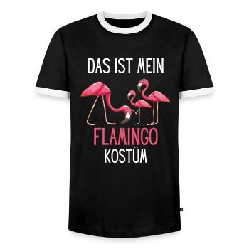 Flamingo Kostüm Lustiges Geschenk Rosa Flamingo - Männer Kontrast-T-Shirt - Schwarz/Weiß - Vorne - AI Model Female 172 light (172cm) & AI Model Male 178 light (178cm)