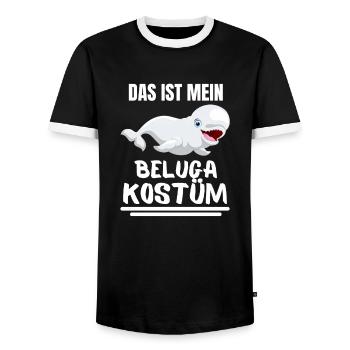 Beluga Wal Kostüm Ozean Tier Geschenk Beluga - Männer Kontrast-T-Shirt - Schwarz/Weiß - Vorne - AI Model Female 172 light (172cm) & AI Model Male 178 light (178cm)
