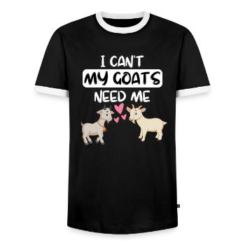 Farm Animal Lovers Funny Gift Goat - T-shirt contrasté Homme - noir/blanc - Devant - AI Model Female 172 light (172cm) & AI Model Male 178 light (178cm)