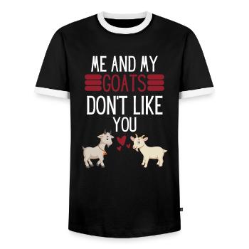 Farm Animal Farmer Gift Funny Goat - T-shirt contrasté Homme - noir/blanc - Devant - AI Model Female 172 light (172cm) & AI Model Male 178 light (178cm)