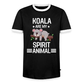 Zoo d’Australie Animal Gift Funny Koala - T-shirt contrasté Homme - noir/blanc - Devant - AI Model Female 172 light (172cm) & AI Model Male 178 light (178cm)