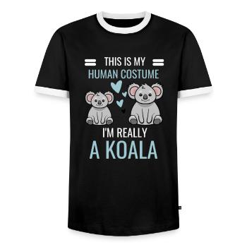 Zoo Tier Australien Koala Kostüm Geschenk Koala - Männer Kontrast-T-Shirt - Schwarz/Weiß - Vorne - AI Model Female 172 light (172cm) & AI Model Male 178 light (178cm)