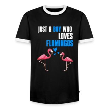 Tropischer Vogel Tier Jungen Geschenk Flamingo - Männer Kontrast-T-Shirt - Schwarz/Weiß - Vorne - AI Model Female 172 light (172cm) & AI Model Male 178 light (178cm)