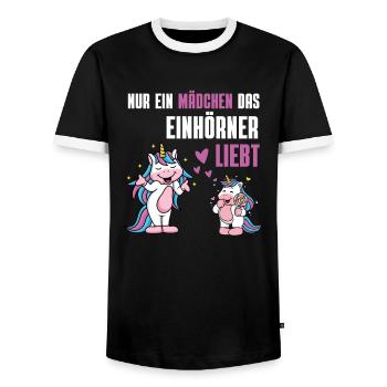 Fantasy Tierliebhaber Mädchen Geschenk Einhorn - Männer Kontrast-T-Shirt - Schwarz/Weiß - Vorne - AI Model Female 172 light (172cm) & AI Model Male 178 light (178cm)