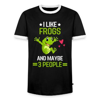 Amphibien Tierliebhaber Lustiges Geschenk Frosch - Männer Kontrast-T-Shirt - Schwarz/Weiß - Vorne - AI Model Female 172 light (172cm) & AI Model Male 178 light (178cm)