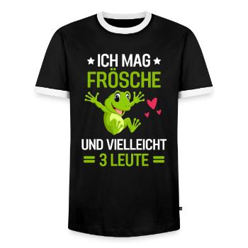 Tierliebhaber Amphibien Lustiges Geschenk Frosch - Männer Kontrast-T-Shirt - Schwarz/Weiß - Vorne - AI Model Female 172 light (172cm) & AI Model Male 178 light (178cm)