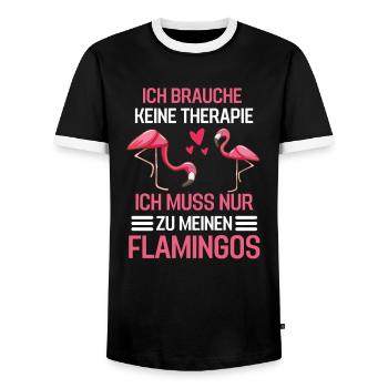Tier Therapie Tropischer Vogel Geschenk Flamingo - Männer Kontrast-T-Shirt - Schwarz/Weiß - Vorne - AI Model Female 172 light (172cm) & AI Model Male 178 light (178cm)