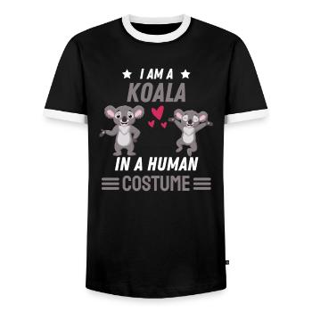 Australie Zoo Animal Costume Cadeau Koala drôle - T-shirt contrasté Homme - noir/blanc - Devant - AI Model Female 172 light (172cm) & AI Model Male 178 light (178cm)