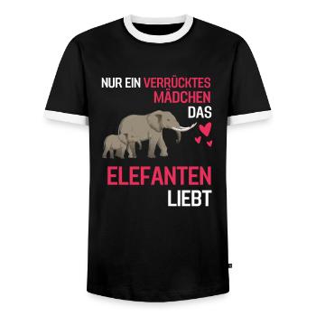 Afrika Tierliebhaber Mädchen Geschenk Elefant - Männer Kontrast-T-Shirt - Schwarz/Weiß - Vorne - AI Model Female 172 light (172cm) & AI Model Male 178 light (178cm)