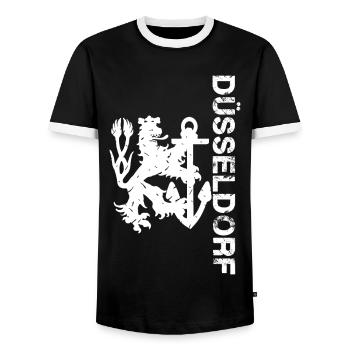 Dusseldorf - Men's Ringer Shirt - black/white - Front - AI Model Female 172 light (172cm) & AI Model Male 178 light (178cm)