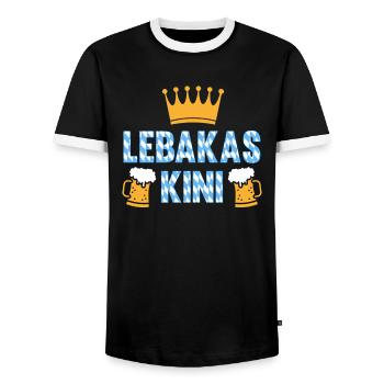 Lebakas Leberkäse Kini Bayern Geschenk König Bier - Männer Kontrast-T-Shirt - Schwarz/Weiß - Vorne - AI Model Female 172 light (172cm) & AI Model Male 178 light (178cm)