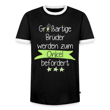 Großartige Brüder 02 - Männer Kontrast-T-Shirt - Schwarz/Weiß - Vorne - AI Model Female 172 light (172cm) & AI Model Male 178 light (178cm)