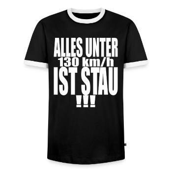 Tempolimit Autobahn Grüne Habeck Freiheit Verbot - Männer Kontrast-T-Shirt - Schwarz/Weiß - Vorne - AI Model Female 172 light (172cm) & AI Model Male 178 light (178cm)