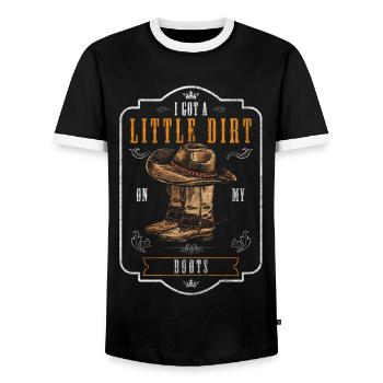 Country Texas Saddle - Men's Ringer Shirt - black/white - Front - AI Model Female 172 light (172cm) & AI Model Male 178 light (178cm)