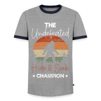Horreur effrayante effrayante mignonne - T-shirt contrasté Homme - gris/marine  - Devant - AI Model Female 172 light (172cm) & AI Model Male 178 light (178cm)