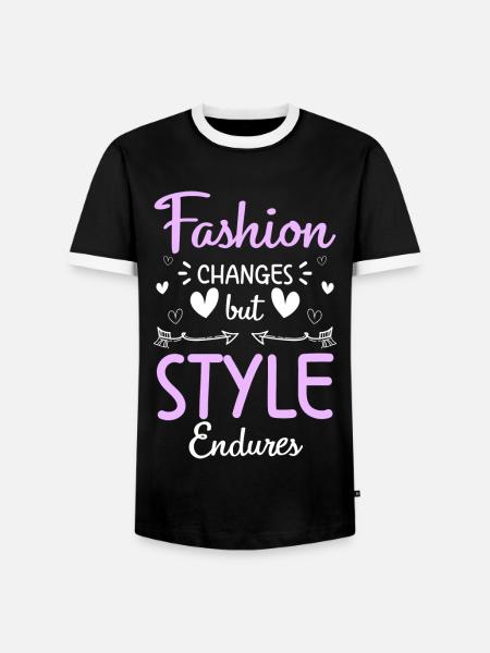 Mode Kleidung Laufsteg - Männer Kontrast-T-Shirt - Schwarz/Weiß