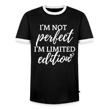 Ich bin nicht perfekt Ich bin Limited Edition Lustig - Männer Kontrast-T-Shirt - Schwarz/Weiß - Vorne - AI Model Female 172 light (172cm) & AI Model Male 178 light (178cm)