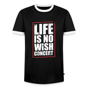 Denglish saying - Men's Ringer Shirt - black/white - Front - AI Model Female 172 light (172cm) & AI Model Male 178 light (178cm)