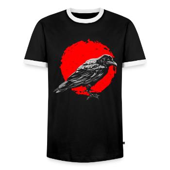 Occulte Corbeau Corbeau Corbeau Nordique Satanique - T-shirt contrasté Homme - noir/blanc - Devant - AI Model Female 172 light (172cm) & AI Model Male 178 light (178cm)