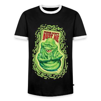 Ghostbusters Please Don't Bust Me Slimer - Männer Kontrast-T-Shirt - Schwarz/Weiß - Vorne - AI Model Female 172 light (172cm) & AI Model Male 178 light (178cm)