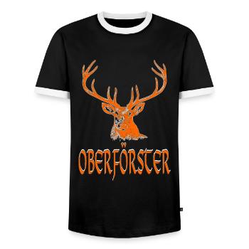 CHIEF FORESTER - Men's Ringer Shirt - black/white - Front - AI Model Female 172 light (172cm) & AI Model Male 178 light (178cm)