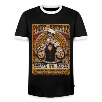 Popeye Kampf Des Jahrhunderts Poster Gefärbt - Männer Kontrast-T-Shirt - Schwarz/Weiß - Vorne - AI Model Female 172 light (172cm) & AI Model Male 178 light (178cm)