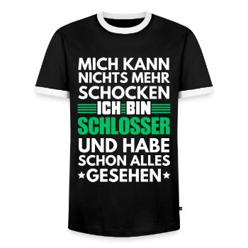 Serrure antichoc - T-shirt contrasté Homme - noir/blanc - Devant - AI Model Female 172 light (172cm) & AI Model Male 178 light (178cm)