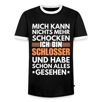 Serrure antichoc - T-shirt contrasté Homme - noir/blanc - Devant - AI Model Female 172 light (172cm) & AI Model Male 178 light (178cm)