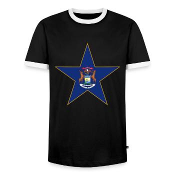 Michigan Fan T-Shirt – Parfait pour les vrais fans ! - T-shirt contrasté Homme - noir/blanc - Devant - AI Model Female 172 light (172cm) & AI Model Male 178 light (178cm)