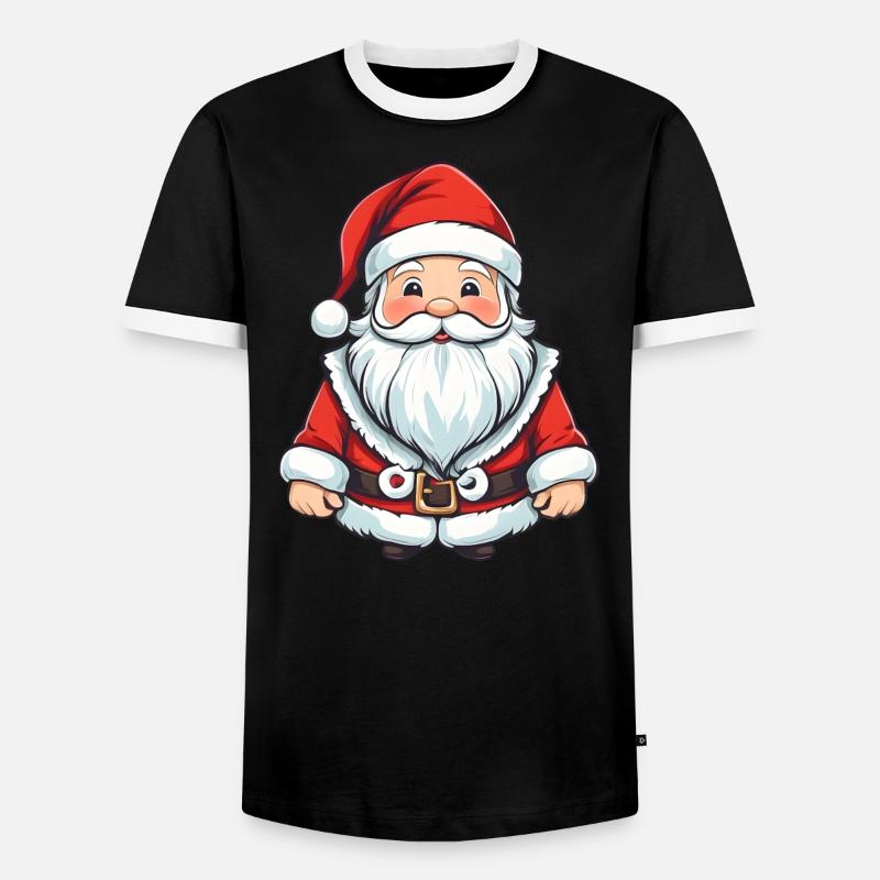 Comic Weihnachtsmann - Männer Kontrast-T-Shirt - Schwarz/Weiß