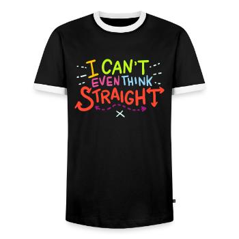 LGBTQ - I Can't Even Think Straight - T-shirt contrasté Homme - noir/blanc - Devant - AI Model Female 172 light (172cm) & AI Model Male 178 light (178cm)