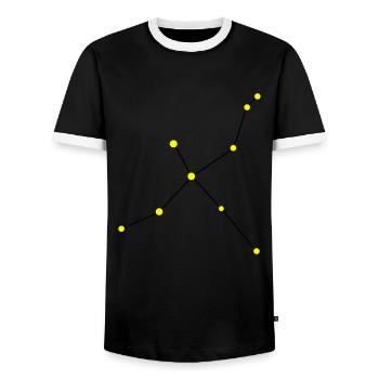 Star Constellation Cygnus - T-shirt contrasté Homme - noir/blanc - Devant - AI Model Female 172 light (172cm) & AI Model Male 178 light (178cm)