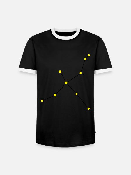 Sternbild Schwan - Männer Kontrast-T-Shirt - Schwarz/Weiß