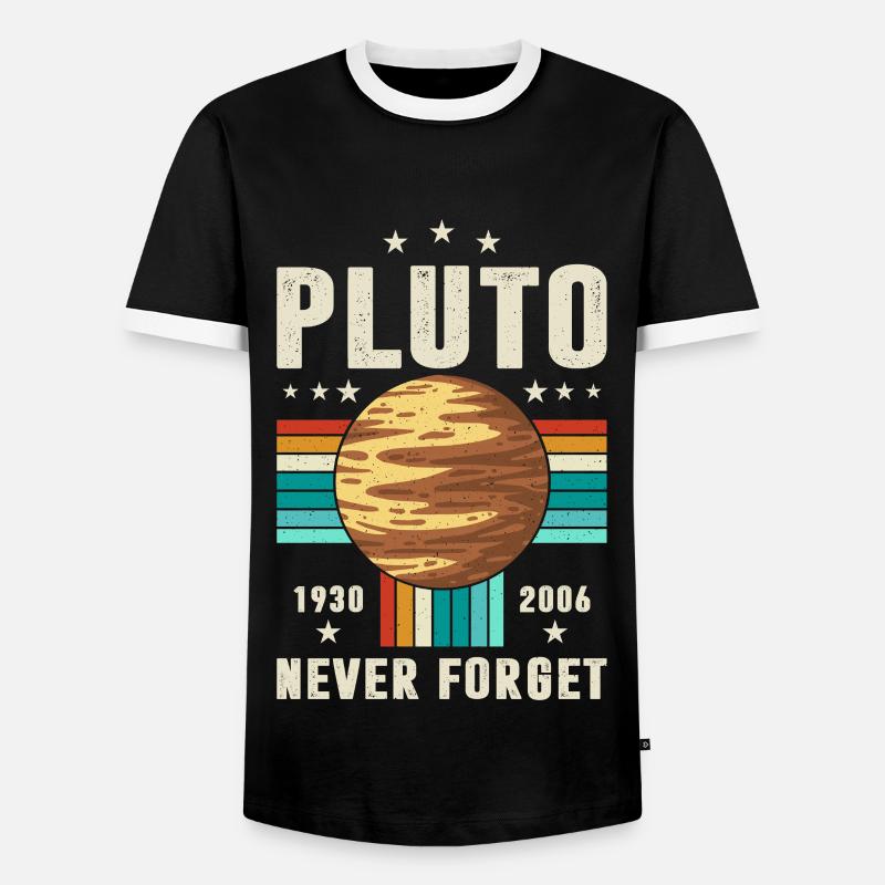 pluto never forget Graphic - Men's Ringer Shirt - black/white