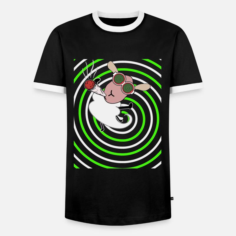 Stoner Sheep - Men's Ringer Shirt - black/white