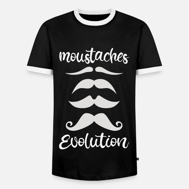 moustache évolution - T-shirt contrasté Homme - noir/blanc