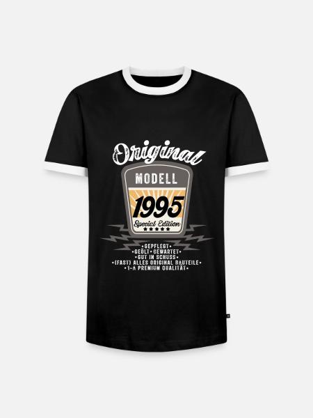 Modell 1995 - Männer Kontrast-T-Shirt - Schwarz/Weiß