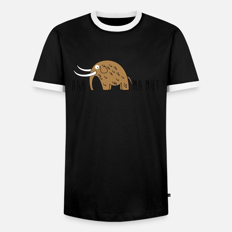 Mammut und Mut - Männer Kontrast-T-Shirt - Schwarz/Weiß