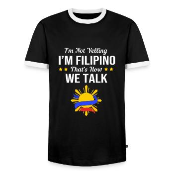 Philippinisch Philippinen - Männer Kontrast-T-Shirt - Schwarz/Weiß - Vorne - AI Model Female 172 light (172cm) & AI Model Male 178 light (178cm)