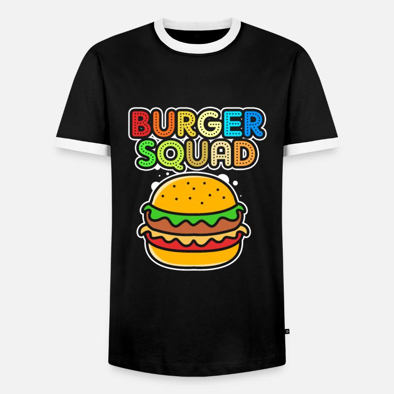 Cheeseburger Burger - Men's Ringer Shirt - black/white